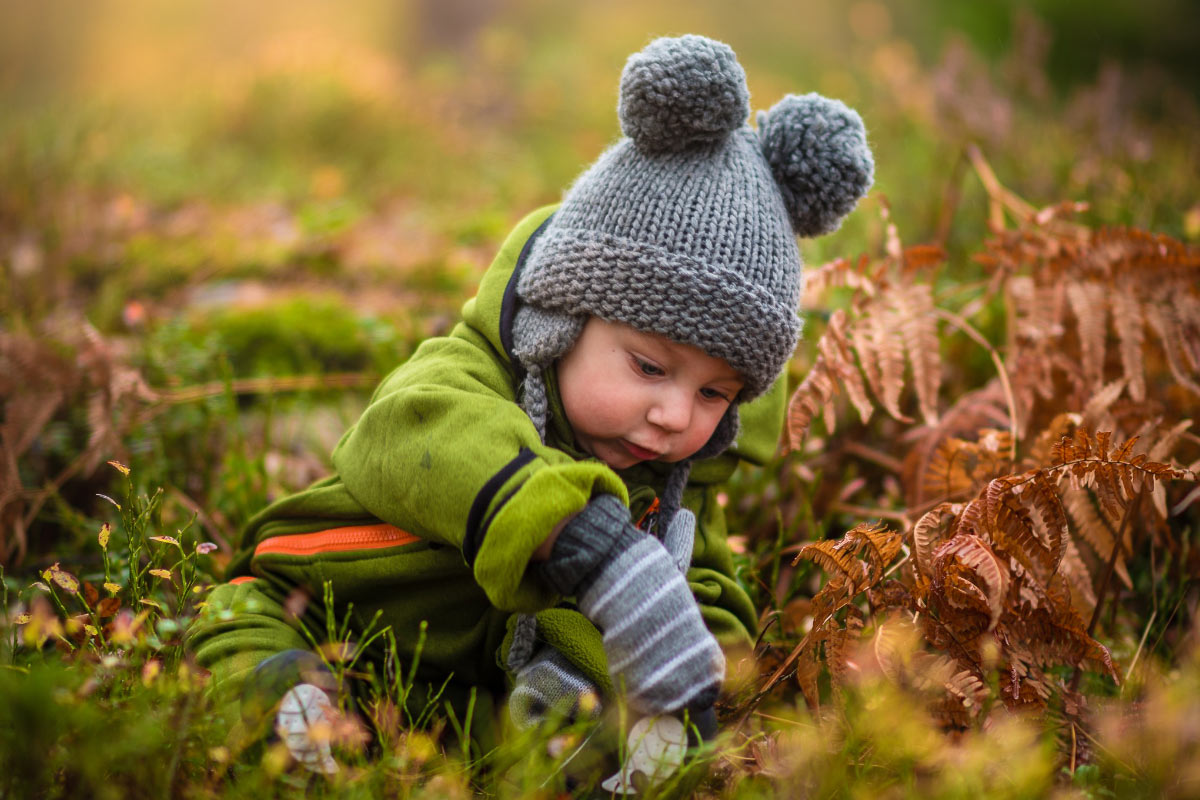 Baby Sitting in Field